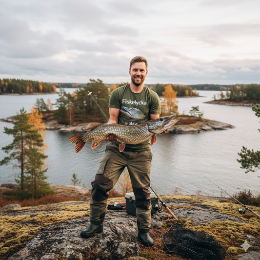 T-shirt Unisex - Fiskelycka är äkta lycka