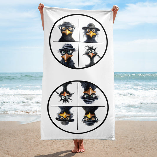 Handduk Vit - Skarven cartoon