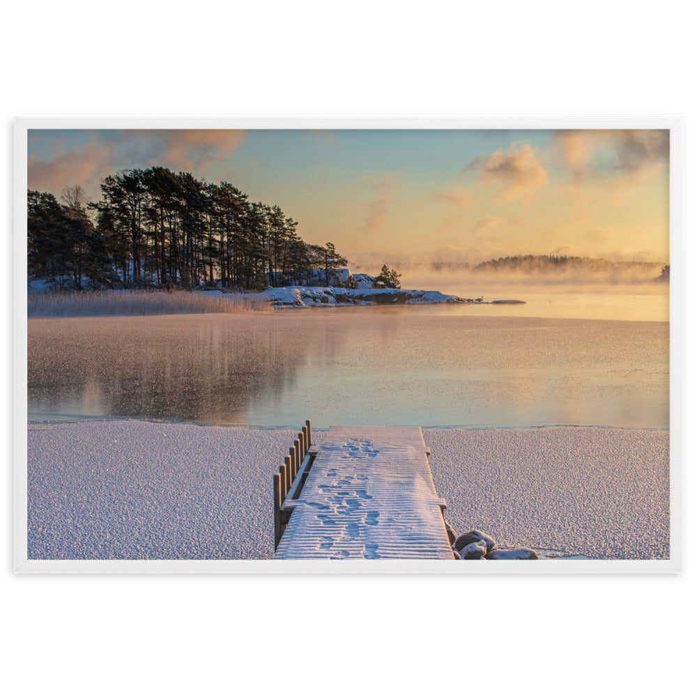 Tavla - Bryggan i vinterskrud (Antti Terävä)