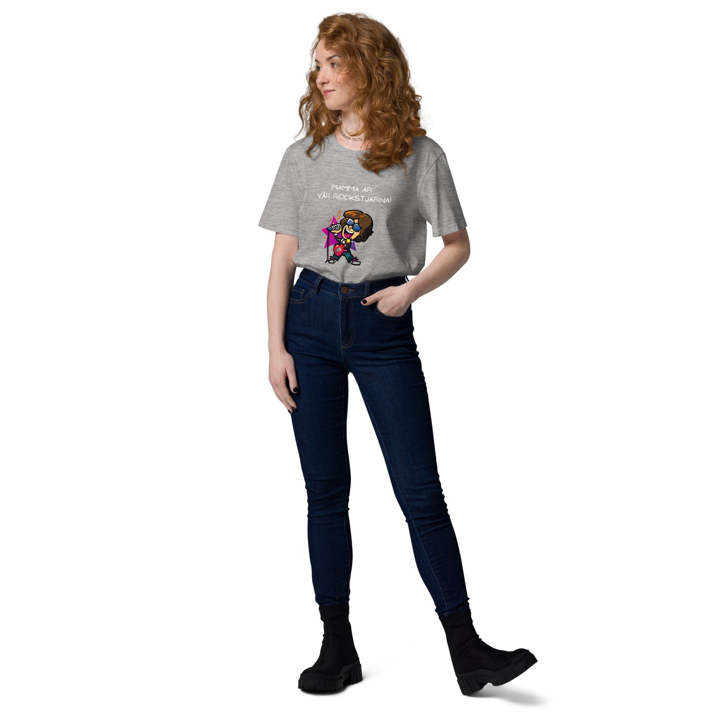 T-Shirt Dam Organic - Mamma är vår rockstjärna!