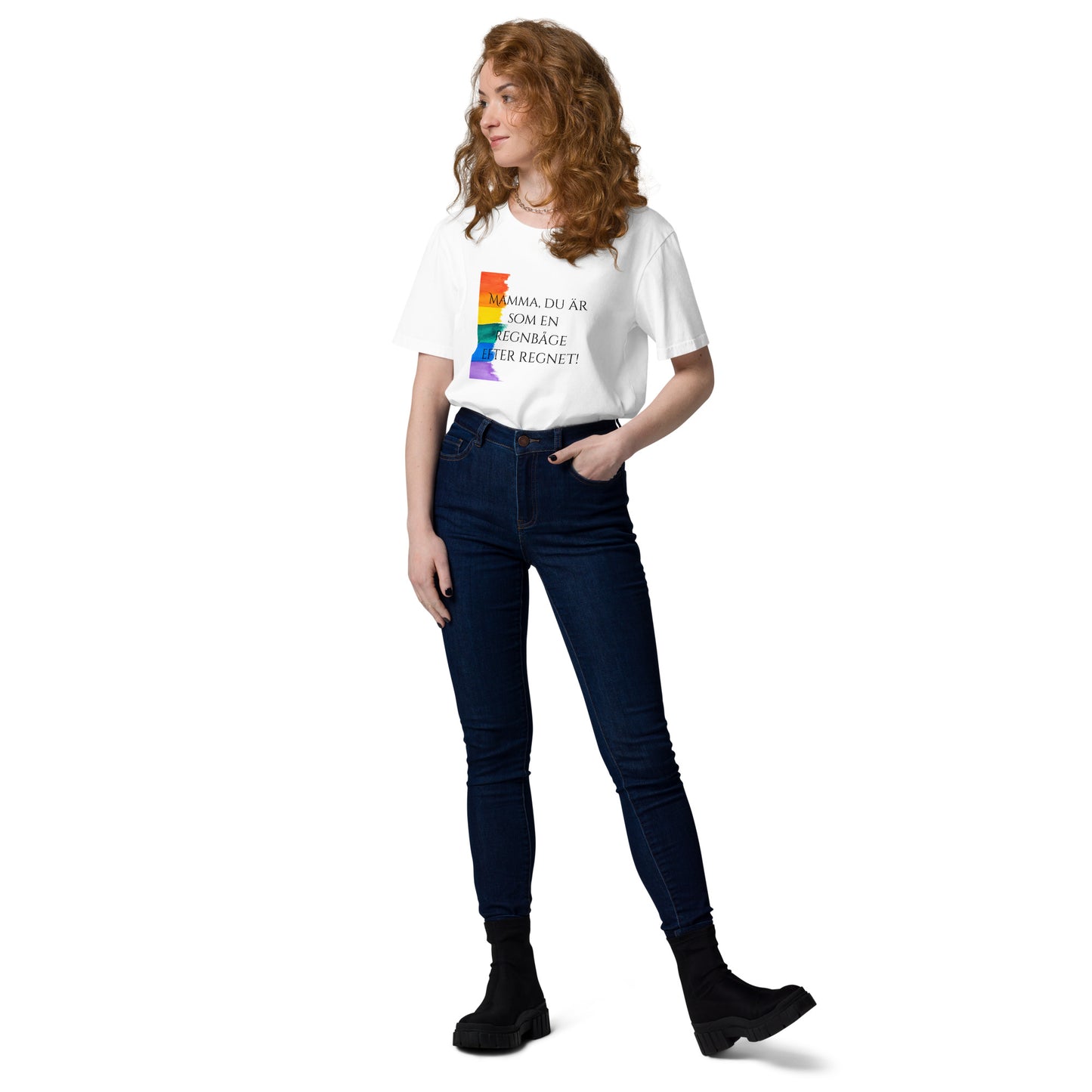 T-Shirt Dam Organic - Regnbåge