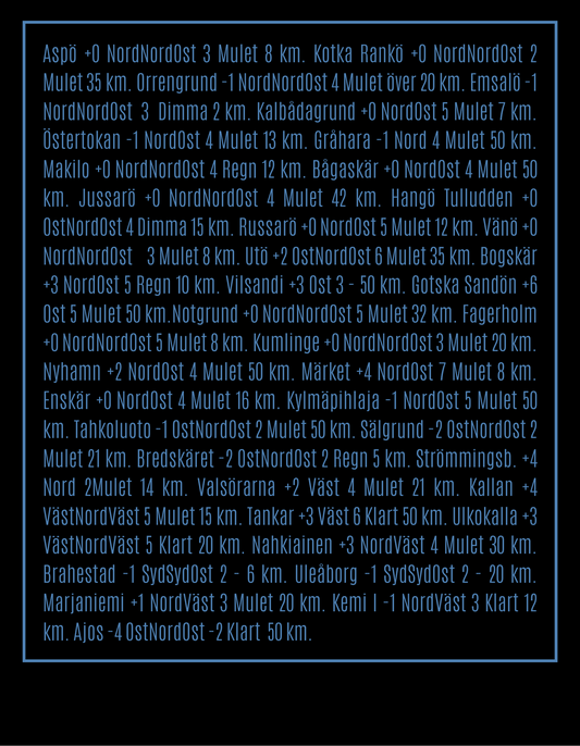 Huppare Unisex - Långa sjörapporten - Vädret på Kuststationerna