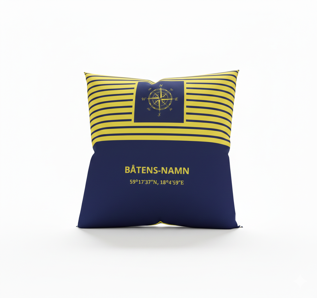 Hemmahamn - Kuddfodral (blå-gul)