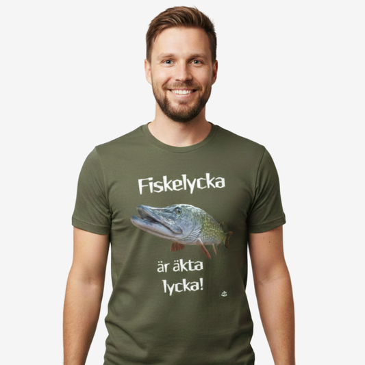 T-shirt Unisex - Fiskelycka är äkta lycka