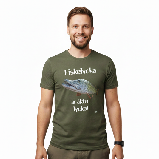T-shirt Unisex - Fiskelycka är äkta lycka