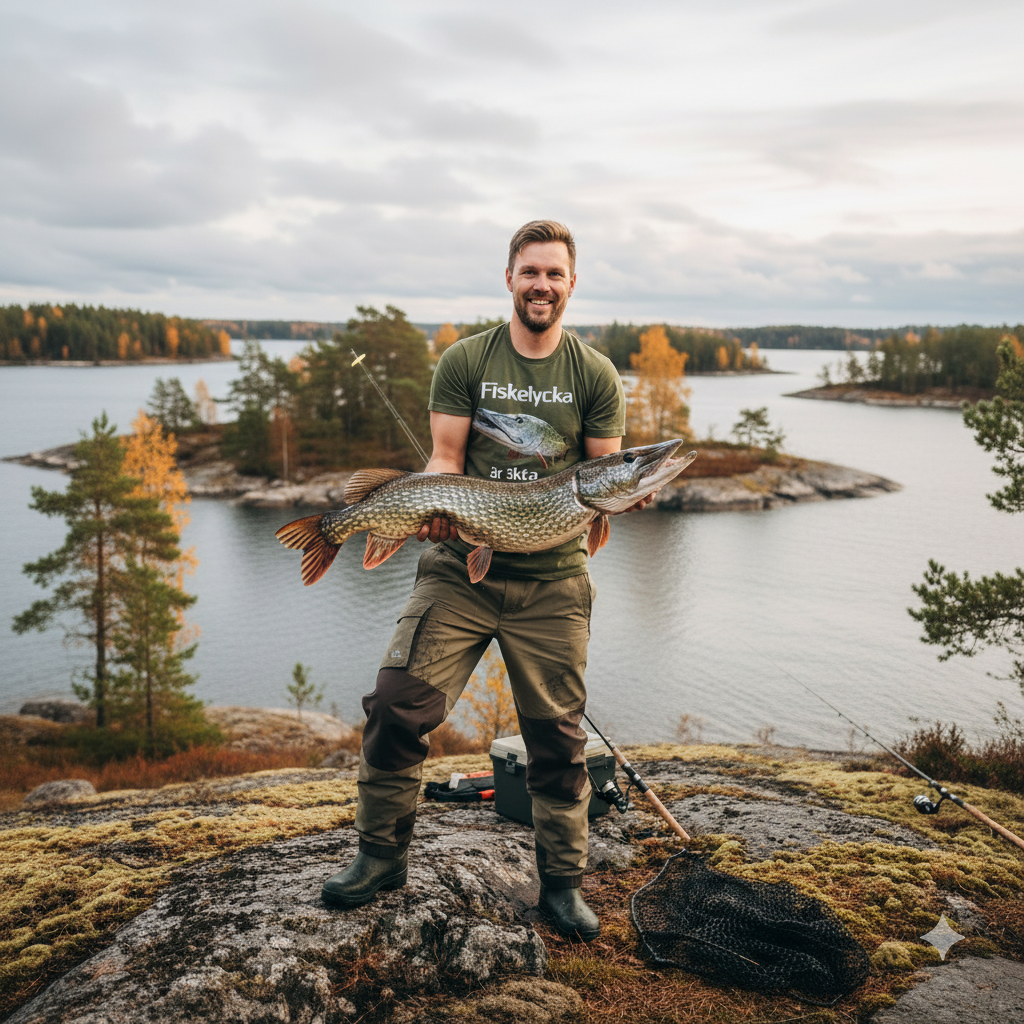 T-shirt Unisex - Fiskelycka är äkta lycka