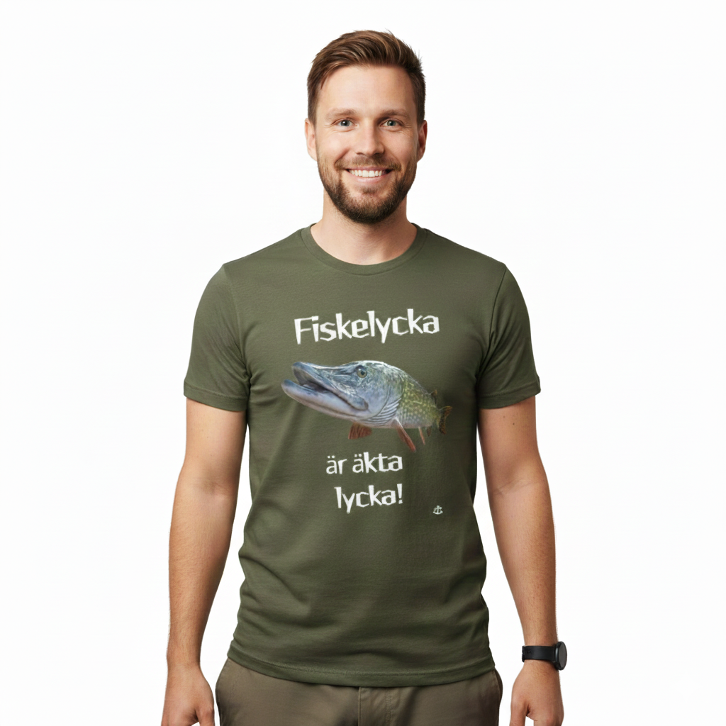 T-shirt Unisex - Fiskelycka är äkta lycka