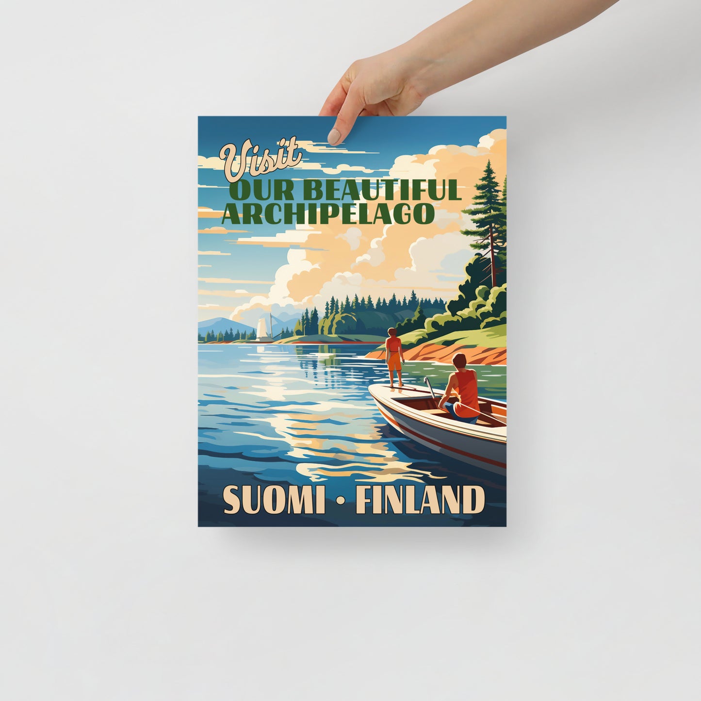 Poster - Vintage Suomi Finland Archipelago Till byn