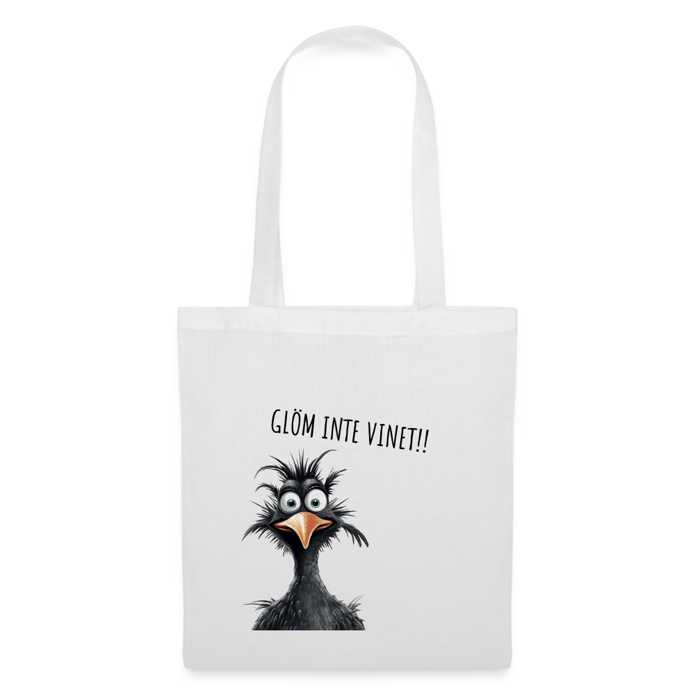Tygkasse - Glöm inte vinet!! - vit