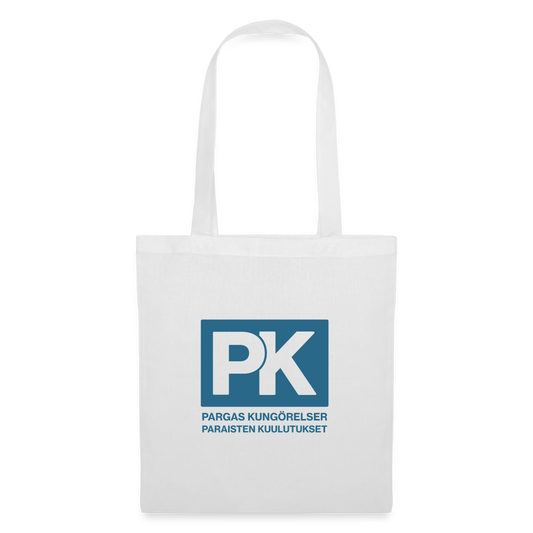 PK Tygväska - PK-Blå box Logo - vit