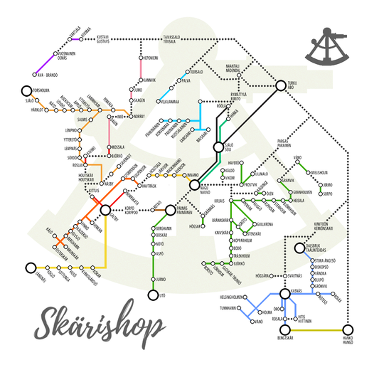 T-Paita Miesten Organic - Saariston Metrokartta