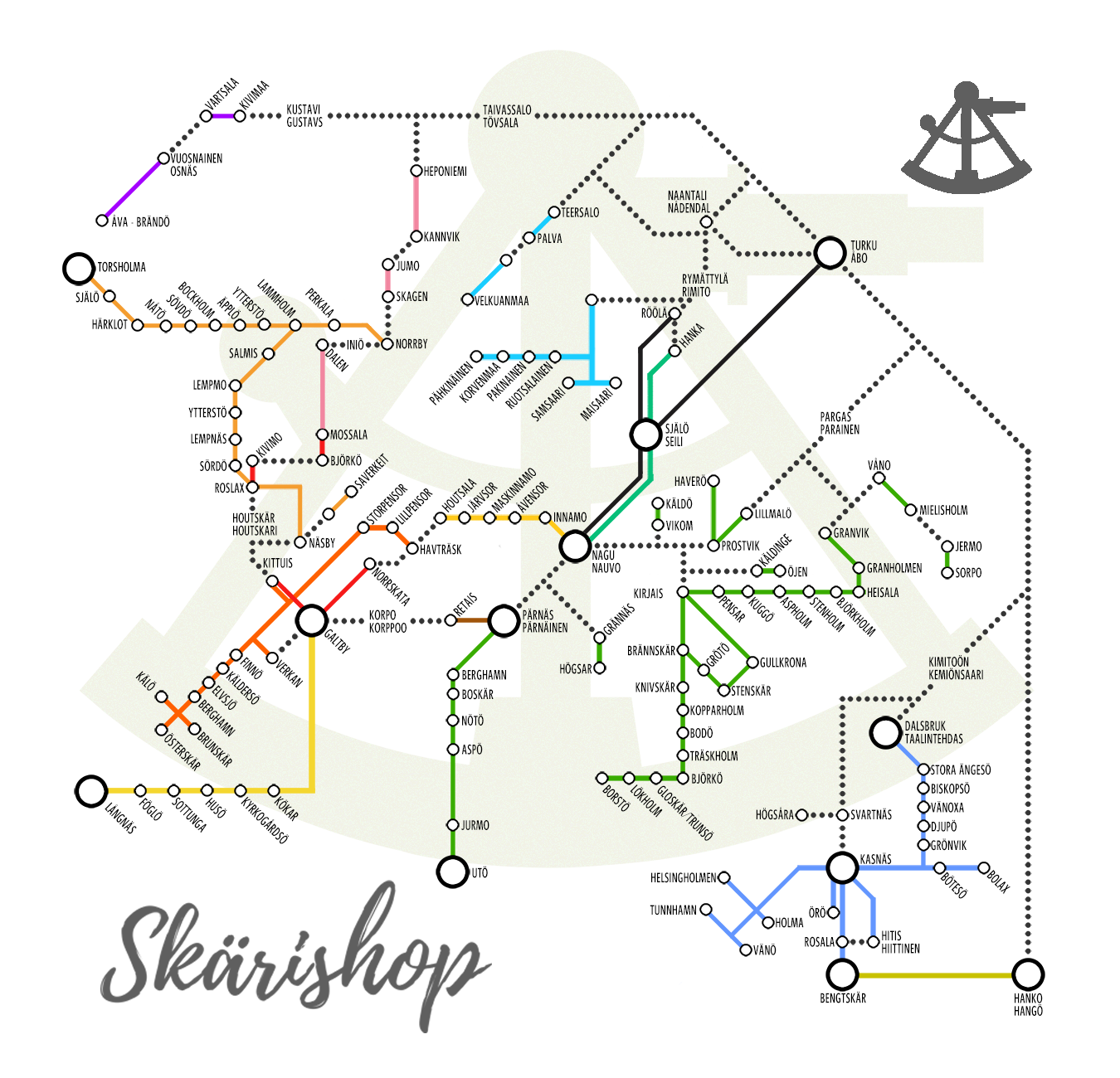 Kangaskassi - Saariston metrokartta