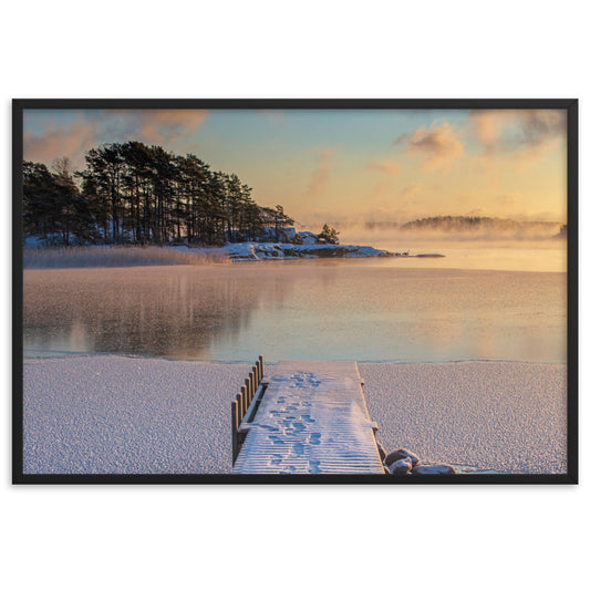 Tavla - Bryggan i vinterskrud (Antti Terävä)