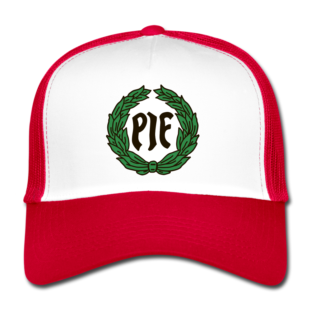 Trucker lippis - PIF - white/red