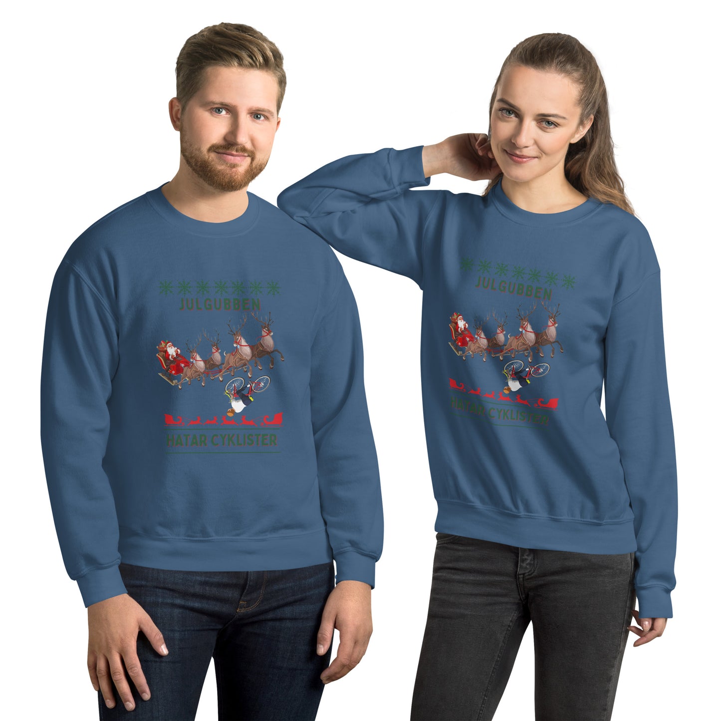 Xmas sweater - Julgubben & cyklister