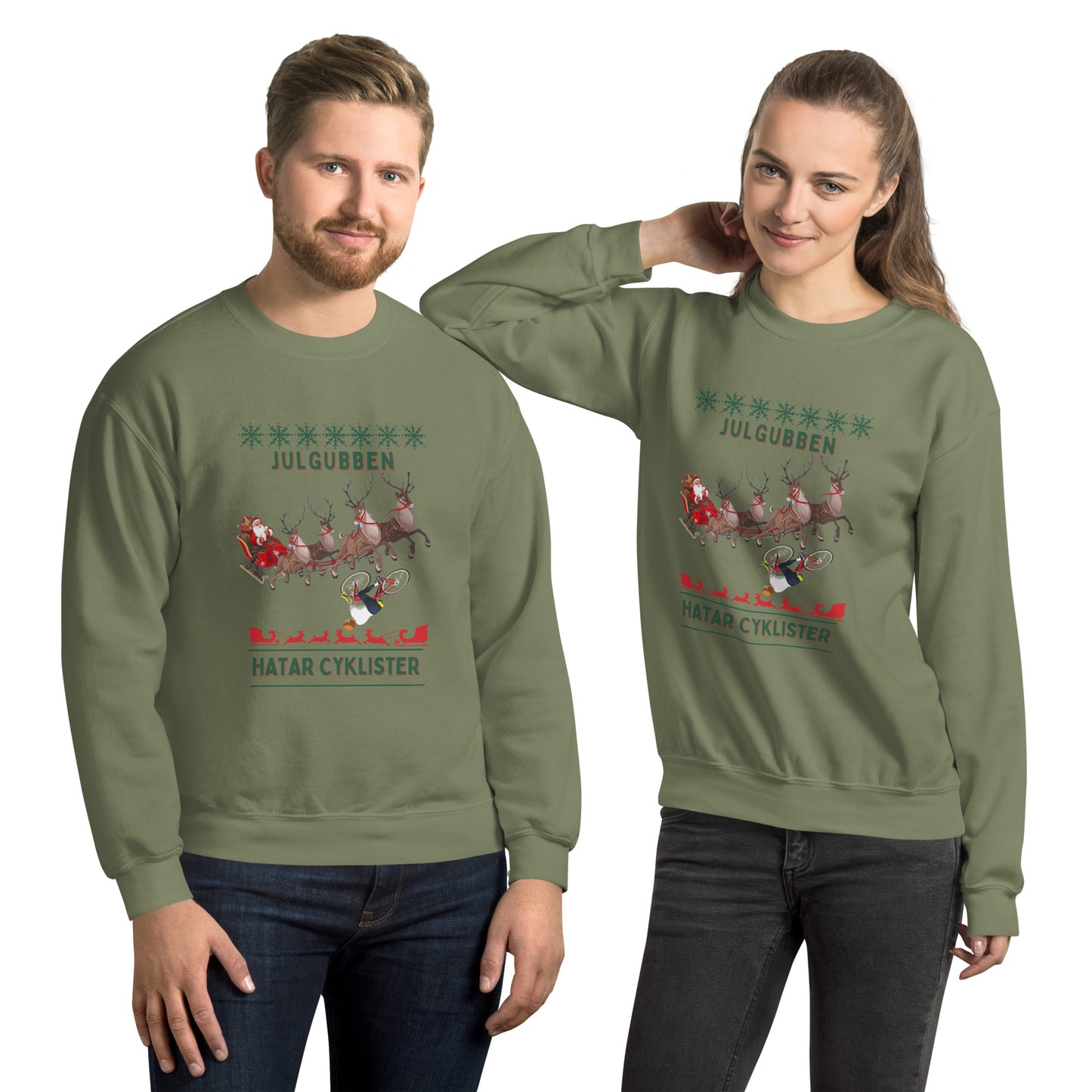 Xmas sweater - Julgubben & cyklister