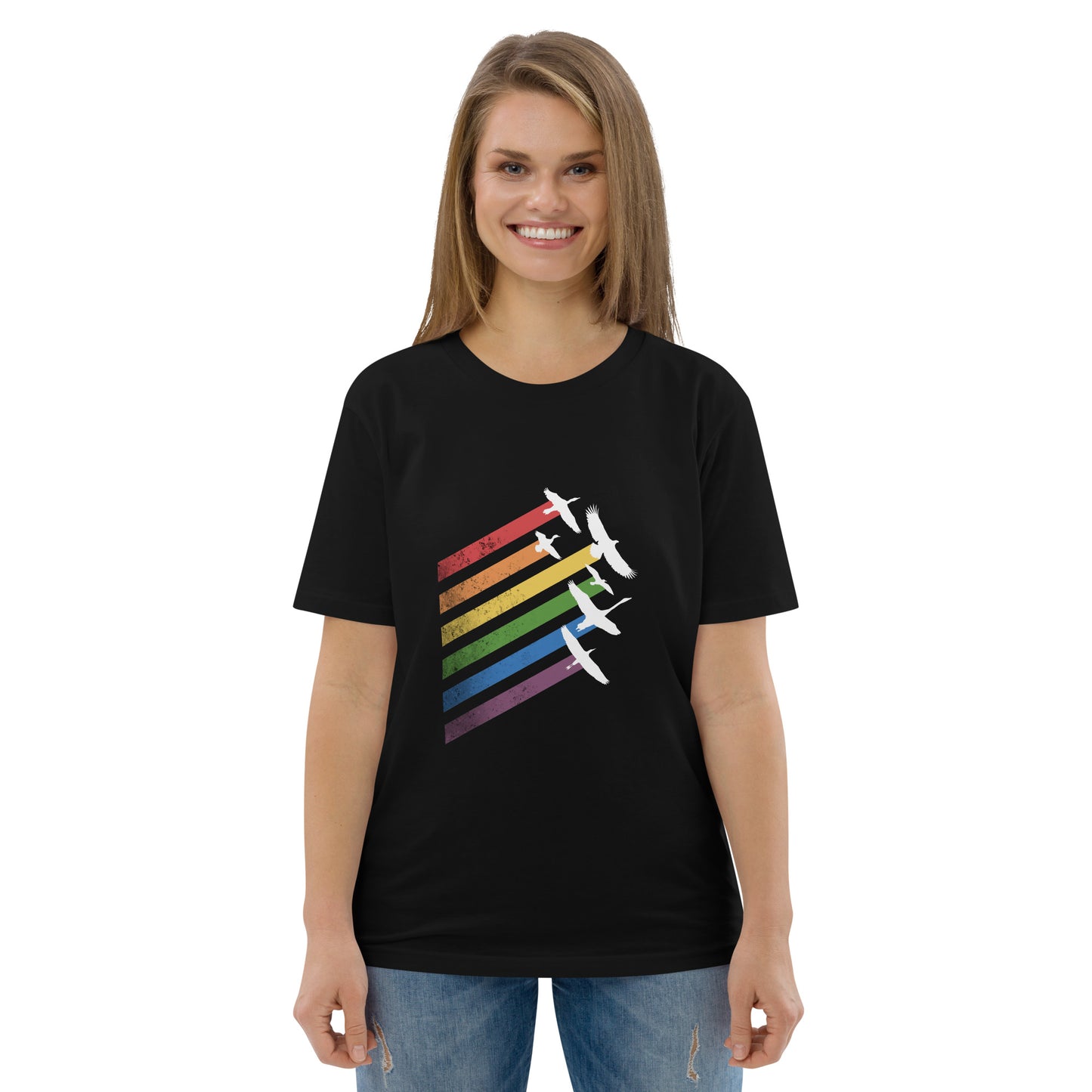 T-Shirt Dam Organic - Flying Seabirds