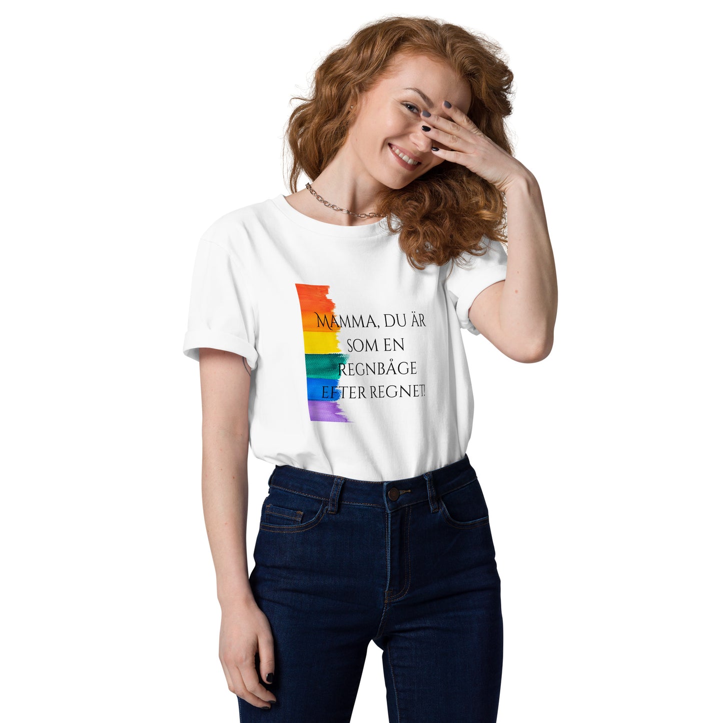 T-Shirt Dam Organic - Regnbåge